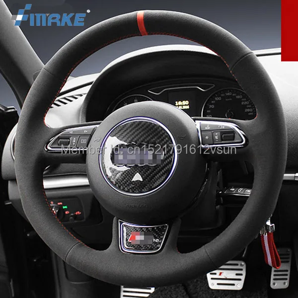For Audi A3 High Quality Hand-stitched Anti-Slip Black Suede Red Thread DIY Steering Wheel Cover
For Audi A3 High Quality Hand-stitched Anti-Slip Black Suede Red Thread DIY Steering Wheel Cover