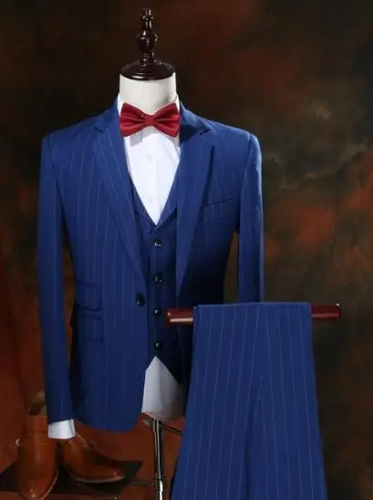 New Latest Stripe Mens Suits 3 Pieces Fashion Custom Made Business Tuxedos Wedding Groomsmen Outfit(Jacket+Pant+Vest+Tie)
New Latest Stripe Mens Suits 3 Pieces Fashion Custom Made Business Tuxedos Wedding Groomsmen Outfit(Jacket+Pant+Vest+Tie)