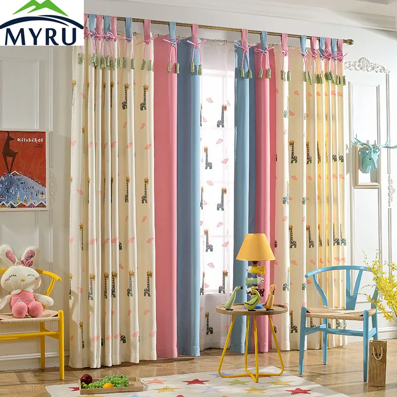 MYRU Cartoon Cute Giraffes Embroidered Cloth Curtain Cotton and Linen Children Bedroom Cloth Curtain Blockout Cloth Curtain
MYRU Cartoon Cute Giraffes Embroidered Cloth Curtain Cotton and Linen Children Bedroom Cloth Curtain Blockout Cloth Curtain