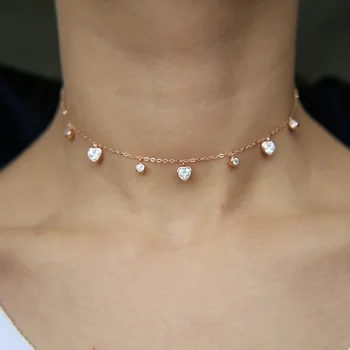 2018 girlfriend best gift valentines heart style AAA+ Sparking heart cz charm drop choker 925 sterling silver gorgeous necklace
2018 girlfriend best gift valentines heart style AAA+ Sparking heart cz charm drop choker 925 sterling silver gorgeous necklace