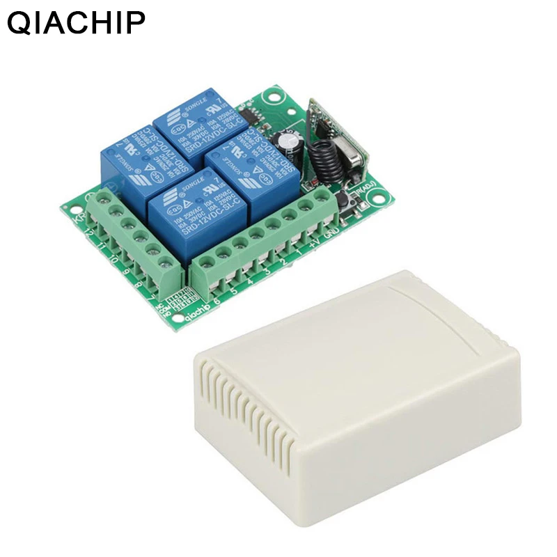 QIACHIP 433Mhz Universal Wireless Remote Control Switch DC 12V 4 CH RF Relay Receiver Module For Smart Home Garage Gate 433 Mhz
QIACHIP 433Mhz Universal Wireless Remote Control Switch DC 12V 4 CH RF Relay Receiver Module For Smart Home Garage Gate 433 Mhz