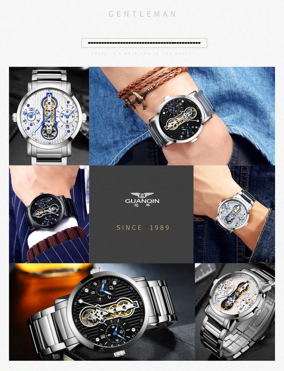 Tourbillon Men Watches Waterproof