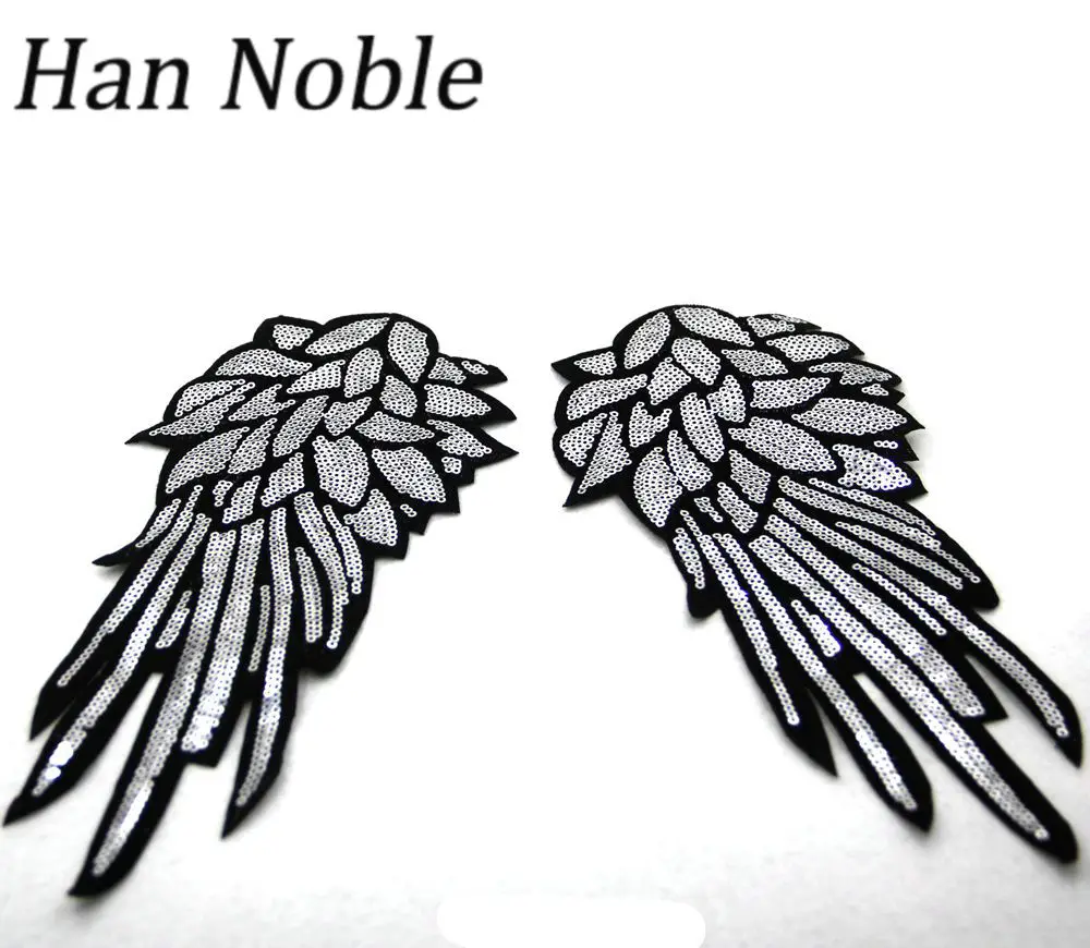 Sequins Patches Wings for Clothing Sewing Accessories Sequin Applique Black for Jacket back Punk Parche ropa P284 1Pair
Sequins Patches Wings for Clothing Sewing Accessories Sequin Applique Black for Jacket back Punk Parche ropa P284 1Pair