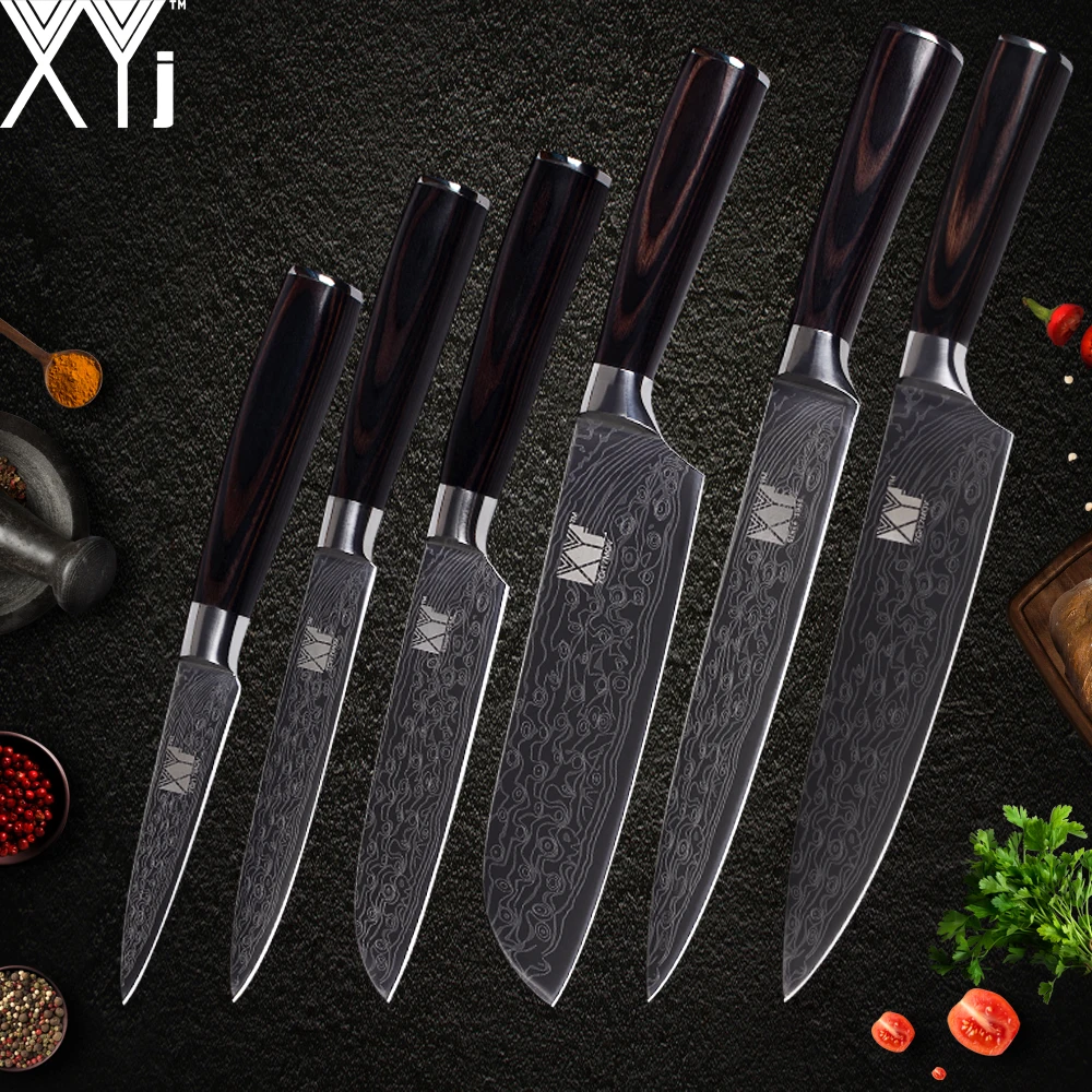 XYj Kitchen Knife Set Tools 7cr17 Stainless Steel Knife Set New Arrival 2018 Damascus Veins Cooking Knives Accessories Tools
XYj Kitchen Knife Set Tools 7cr17 Stainless Steel Knife Set New Arrival 2018 Damascus Veins Cooking Knives Accessories Tools