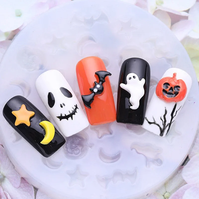 1Pcs Halloween Day Nail Silicone Mold Pumpkin Bat Patterns Decoration For Holiday Moon Start Image DIY Manicure 3D Nail Art Tool
1Pcs Halloween Day Nail Silicone Mold Pumpkin Bat Patterns Decoration For Holiday Moon Start Image DIY Manicure 3D Nail Art Tool