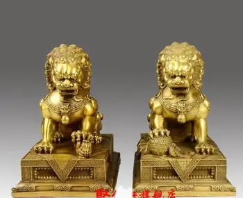 9" China Bronze Copper Home Decoration Feng shui Guardian Fu Foo Dog Lion Statue
9" China Bronze Copper Home Decoration Feng shui Guardian Fu Foo Dog Lion Statue