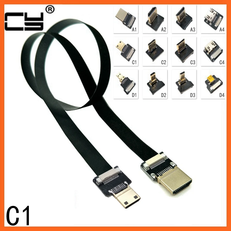 C1 Micro HDMI Mini HDMI 90 degree Adapter 5cm-100cm FPC Ribbon Flat HDMI Cable Pitch 20pin Plug Connector
C1 Micro HDMI Mini HDMI 90 degree Adapter 5cm-100cm FPC Ribbon Flat HDMI Cable Pitch 20pin Plug Connector