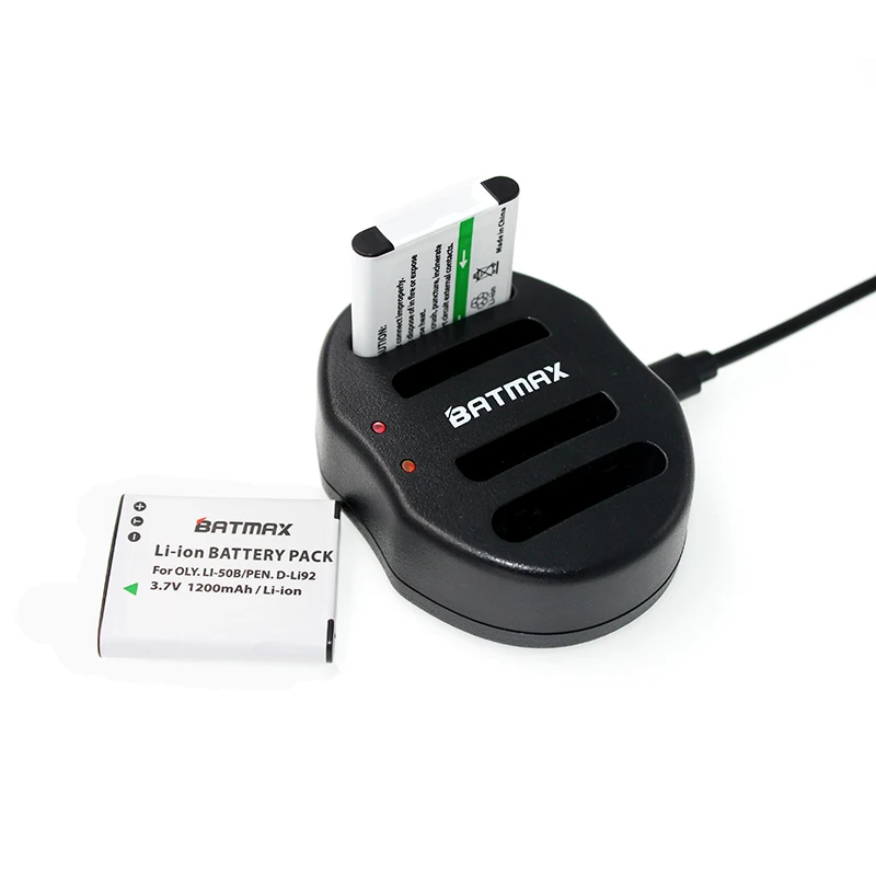 2pcs LI-50B High-Capacity Replacement Batteries1200mAh + Dual USB Charger for Select Olympus Stylus Tough Series Digital Cameras
2pcs LI-50B High-Capacity Replacement Batteries1200mAh + Dual USB Charger for Select Olympus Stylus Tough Series Digital Cameras
