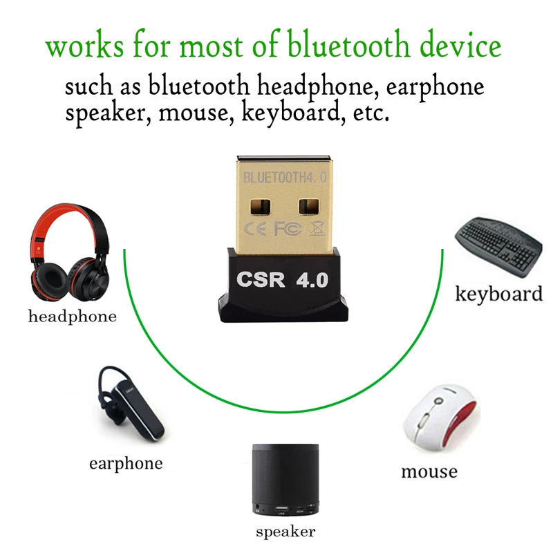 Портативный USB Bluetooth адаптер V4.0 двухрежимный беспроводной ключ Бесплатный