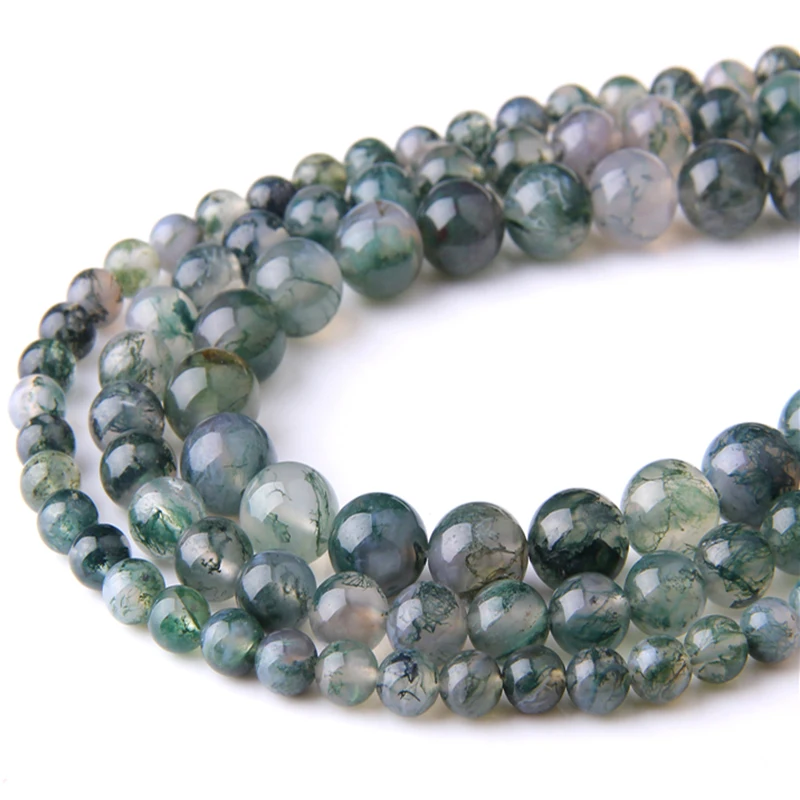 Wholesale Moss Grass Agates Natural Stone Round Loose Green Beads For Jewelry Making 6/8/10/12mm DIY Bracelet Necklace Material
Wholesale Moss Grass Agates Natural Stone Round Loose Green Beads For Jewelry Making 6/8/10/12mm DIY Bracelet Necklace Material