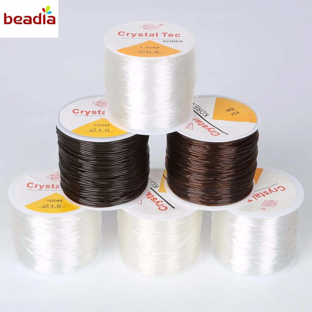 Round Elastic Line Dia 0.5/0.6/0.8/1.0mm 45-100m Transparent / Brown Color Crystal Beading Cord String Thread for DIY Necklace
Round Elastic Line Dia 0.5/0.6/0.8/1.0mm 45-100m Transparent / Brown Color Crystal Beading Cord String Thread for DIY Necklace