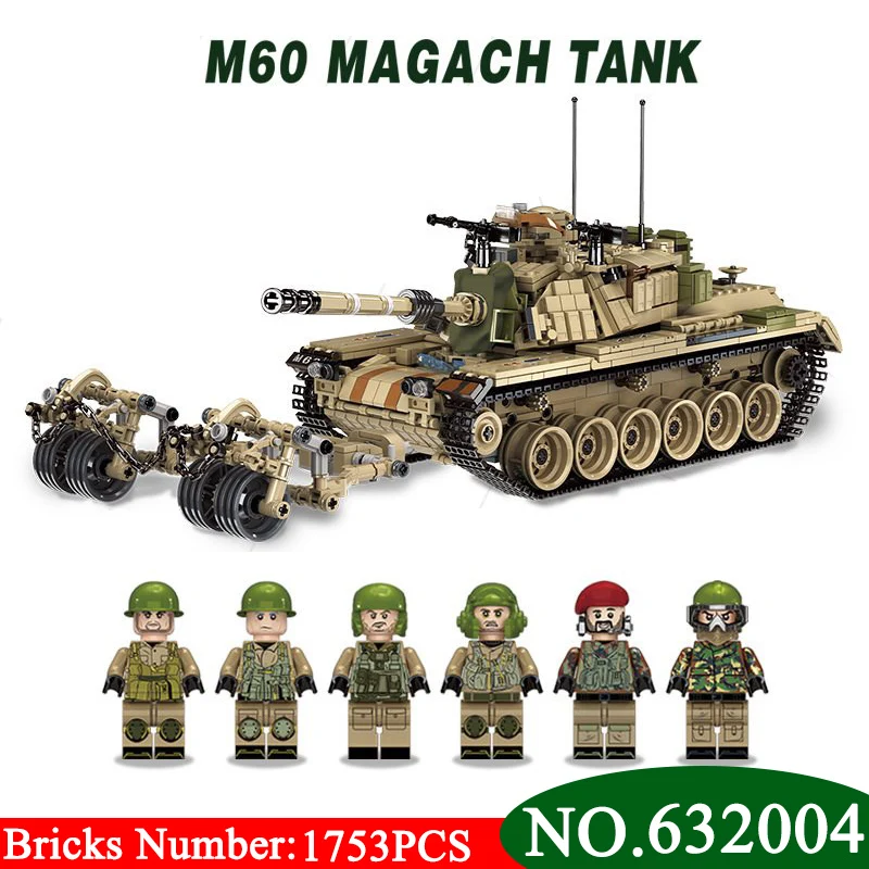 1753pcs Military World War Israel M60 Magach Main Battle Tank 2in1 Ww2 Army Forces Building Blocks Toys
1753pcs Military World War Israel M60 Magach Main Battle Tank 2in1 Ww2 Army Forces Building Blocks Toys