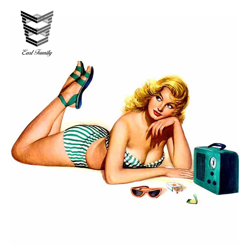 EARLFAMILY 13cm X 9.6cm Car StylingI Pin Up Girl Sticker Vintage Sexy Waterproof Bumper Car Stickers Accessories
EARLFAMILY 13cm X 9.6cm Car StylingI Pin Up Girl Sticker Vintage Sexy Waterproof Bumper Car Stickers Accessories