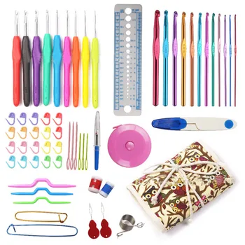 Crochet Hook Set Ergonomic Handles 2.0-8.0mm Yarn Crochet Needles Scissors Needles Sewing Accessories With Case Organizer
Crochet Hook Set Ergonomic Handles 2.0-8.0mm Yarn Crochet Needles Scissors Needles Sewing Accessories With Case Organizer