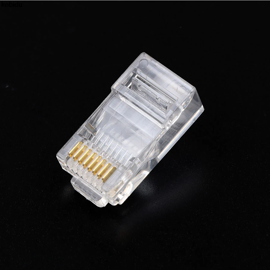 

kebidu 20pcs RJ45 RJ-45 Modular Jack CAT5 Modular Plug Network Connector for UTP Cat5 Cat5e Cat6 Network Cable Crystal Heads