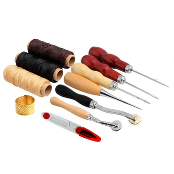 High Quality 13Pcs Leather Craft Hand Stitching Sewing Tool Thread Awl Waxed Thimble Kit T10
High Quality 13Pcs Leather Craft Hand Stitching Sewing Tool Thread Awl Waxed Thimble Kit T10