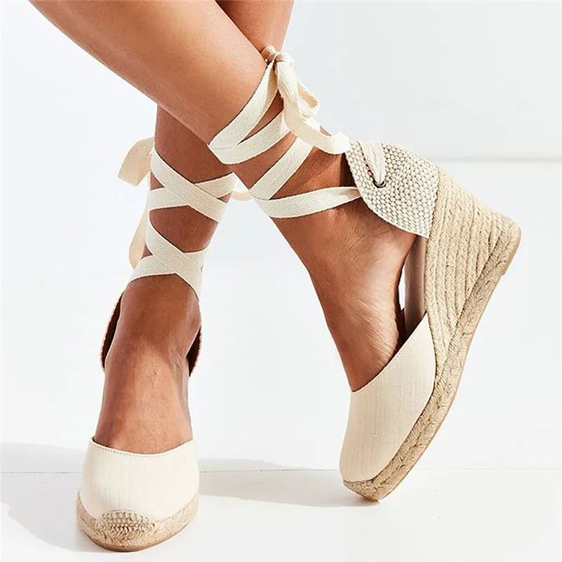 Summer Wedge Platform Women Espadrille Sandals Open Toe Gladiator Sandals Women Casual Hemp Lace Up Women Platform Sandals #40
Summer Wedge Platform Women Espadrille Sandals Open Toe Gladiator Sandals Women Casual Hemp Lace Up Women Platform Sandals #40