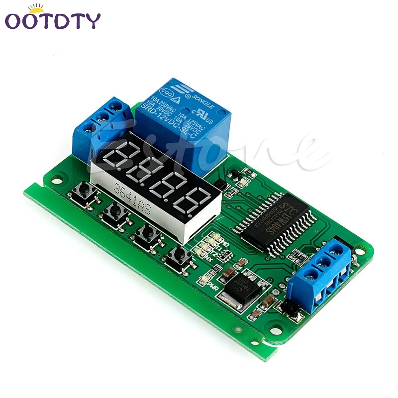 DC 12V Multifunction Self-lock Relay PLC Cycle Timer Module Delay Time Switch