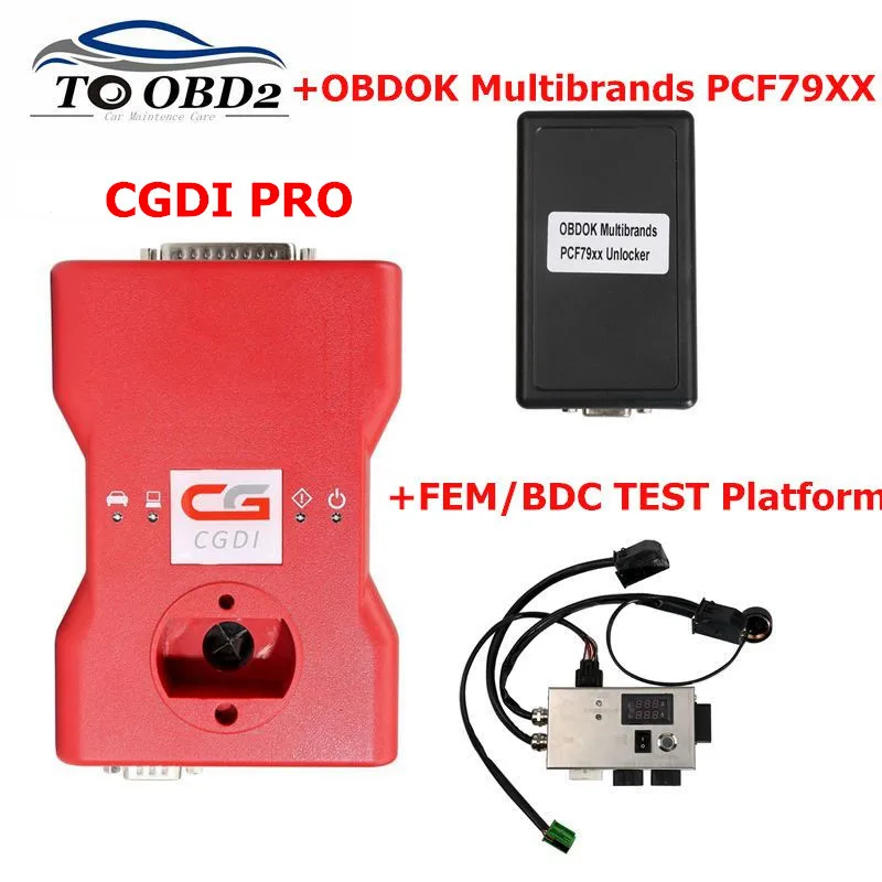CGDI Prog For BMW Auto key programmer+OBDOK Multibrands PCF79XX+FEM/BDC TEST PLATFORM+Gearbox plug+AT-200 for BMW +8 Foot chip
CGDI Prog For BMW Auto key programmer+OBDOK Multibrands PCF79XX+FEM/BDC TEST PLATFORM+Gearbox plug+AT-200 for BMW +8 Foot chip