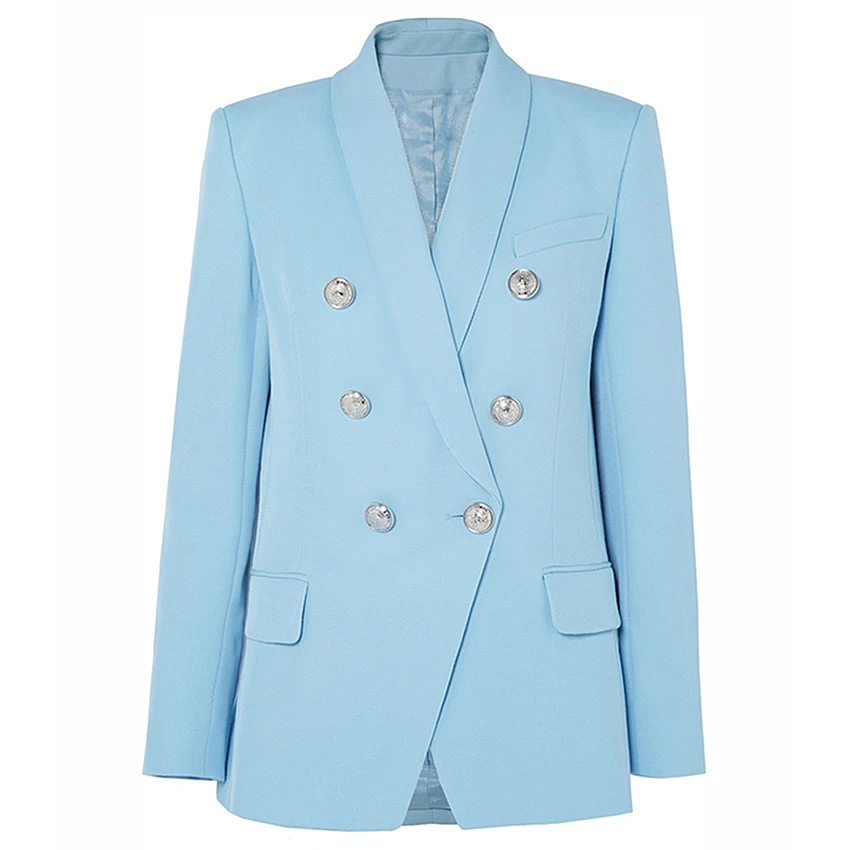 HIGH QUALITY Newest Fashion 2019 Designer Blazer Women's Shawl Collar Double Breasted Metal Lion Buttons Long Blazer Jacket
HIGH QUALITY Newest Fashion 2019 Designer Blazer Women's Shawl Collar Double Breasted Metal Lion Buttons Long Blazer Jacket