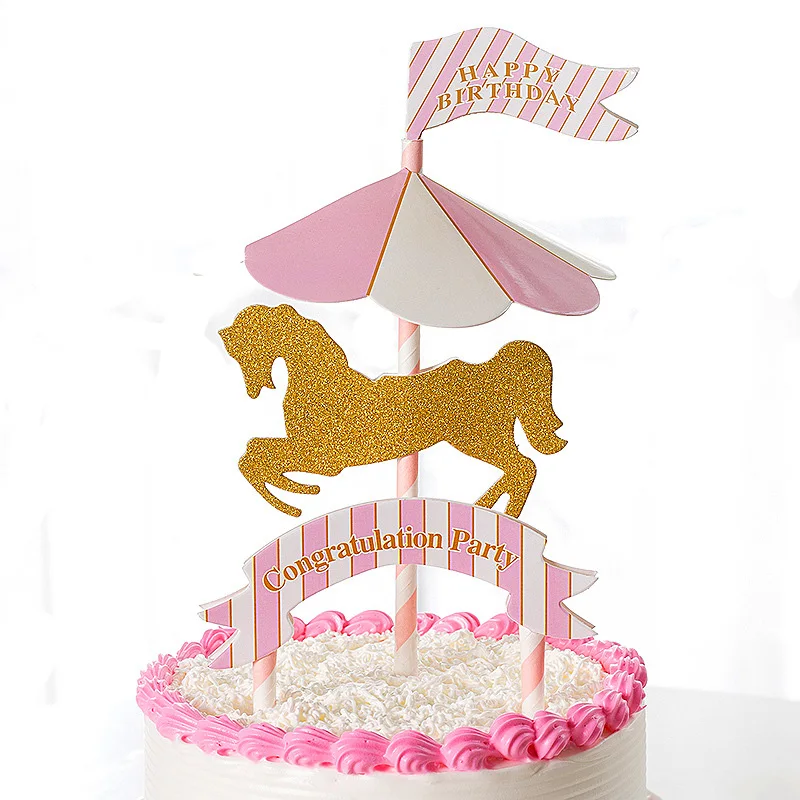 1set Pink golden Merry-go-round Carousel Cake Flags birthday party supply wedding cake design cake decorating cakes for kids
1set Pink golden Merry-go-round Carousel Cake Flags birthday party supply wedding cake design cake decorating cakes for kids