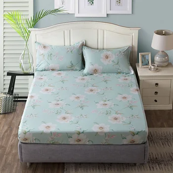 

Premium 400TC Cotton Ultra Soft Fitted Sheets Vibrant Floral Blossom printed 3Pieces Fitted Bed Sheet set Pillow shams 160X200cm