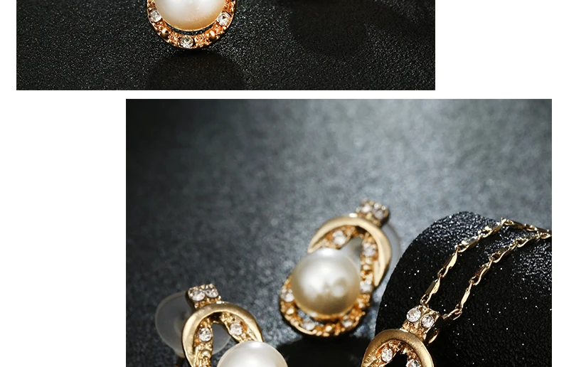 AYAYOO Wedding Bridal Jewelry Sets Simulated Pearl African Necklace Sets For Women Gold Color Simple Turkish Jewellery Set (2)