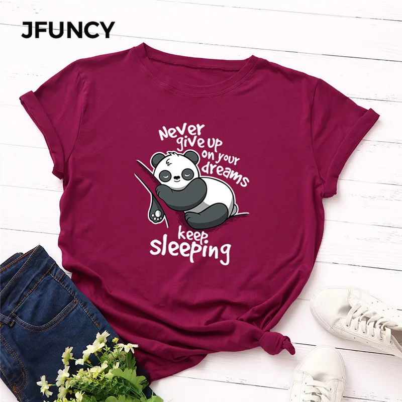 New Lovely Panda Letter Print T Shirt Women Plus Size S-5XL 100% Cotton O Neck Short Sleeve Summer T-Shirt Tops Casual Tshirt
New Lovely Panda Letter Print T Shirt Women Plus Size S-5XL 100% Cotton O Neck Short Sleeve Summer T-Shirt Tops Casual Tshirt