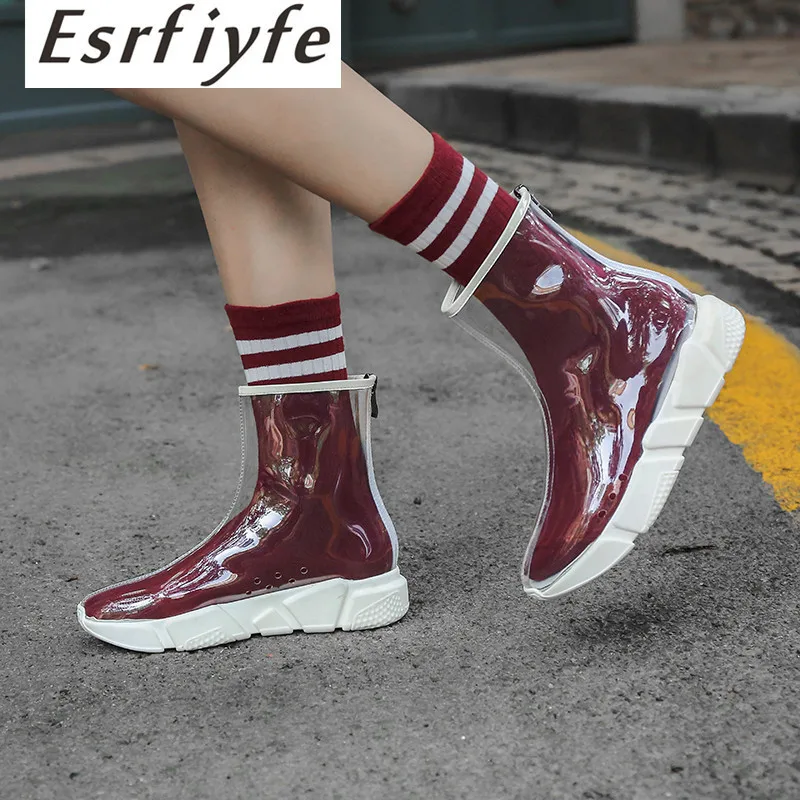 ESRFIYFE New Fashion Genuine Leather Women Ankle Boots Spring Autumn Transparent Platform Thick Heels Gift Socks Shoes Woman
ESRFIYFE New Fashion Genuine Leather Women Ankle Boots Spring Autumn Transparent Platform Thick Heels Gift Socks Shoes Woman