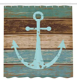 Decor Shower Curtain by, Boat Anchor Nautical Rustic Wooden Planks with Different Colors, Polyester Fabric Bathroom Set with Hoo
Decor Shower Curtain by, Boat Anchor Nautical Rustic Wooden Planks with Different Colors, Polyester Fabric Bathroom Set with Hoo