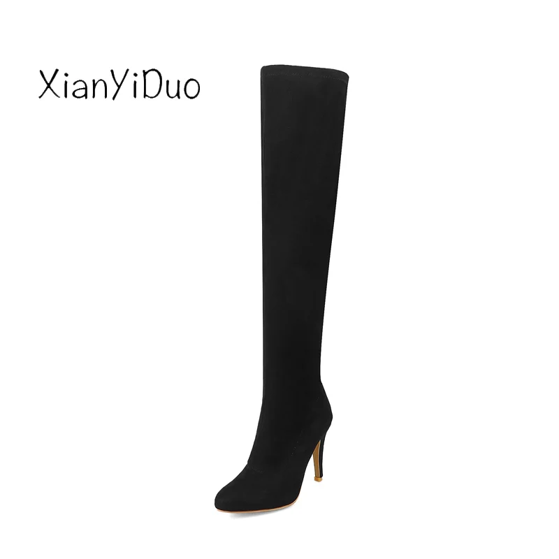 Xianyiduo Spr/Autumn Women's Shoes Over-the-Knee Thigh-high Boots Pointed Toe super Heels big size34-48 Micro stretch shaft/k03
Xianyiduo Spr/Autumn Women's Shoes Over-the-Knee Thigh-high Boots Pointed Toe super Heels big size34-48 Micro stretch shaft/k03