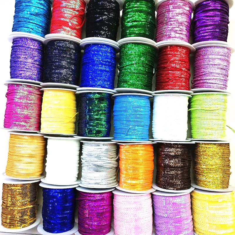 10 Yards 3mm Sequins Trim Scrapbooking Sewing For Crafts Paillette Ribbon Flake String Spangle DIY Clothing
10 Yards 3mm Sequins Trim Scrapbooking Sewing For Crafts Paillette Ribbon Flake String Spangle DIY Clothing