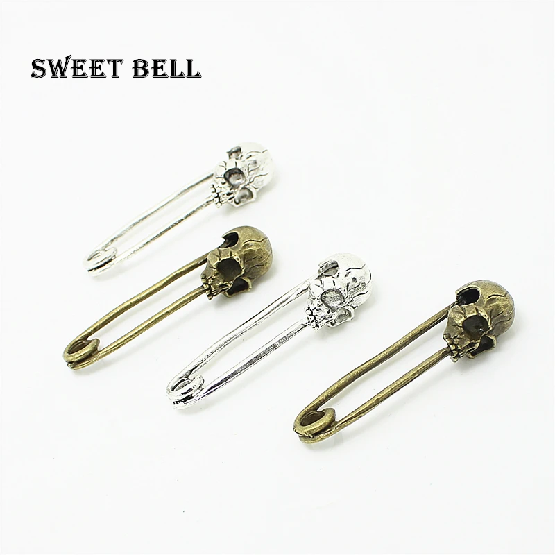 SWEET BELL 10pcs 15*49mm Metal Brooch Shape Skull Charms Diy Jewelry Accessories Skull Pendant Charms for Jewelry Making D6166
SWEET BELL 10pcs 15*49mm Metal Brooch Shape Skull Charms Diy Jewelry Accessories Skull Pendant Charms for Jewelry Making D6166