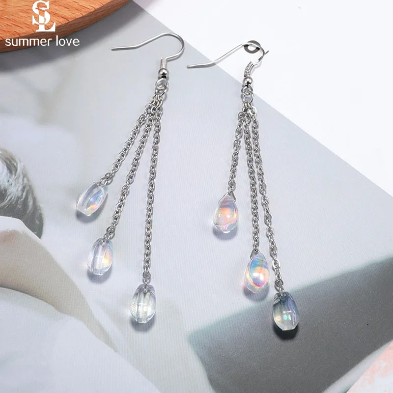 2019 New Silver Color Glass Crystal Bead Earring for Women Gifts Tassel Chain Long Drop Dangle Earring Boho Summer Jewelry
2019 New Silver Color Glass Crystal Bead Earring for Women Gifts Tassel Chain Long Drop Dangle Earring Boho Summer Jewelry