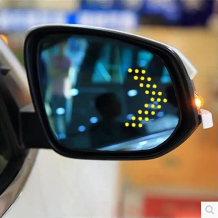 LED heating Rear side turn signal blue curvature anti defogging dazzling rearview mirror for AUDI Q3 Q5 Q7 | Автомобили и