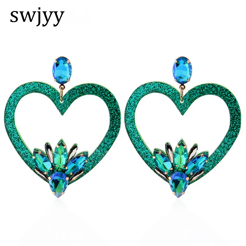 swjyy Fashion Resin Earring Heart Big Earrings Copper Large glass earrings Brinco Ear Oorbellen
swjyy Fashion Resin Earring Heart Big Earrings Copper Large glass earrings Brinco Ear Oorbellen