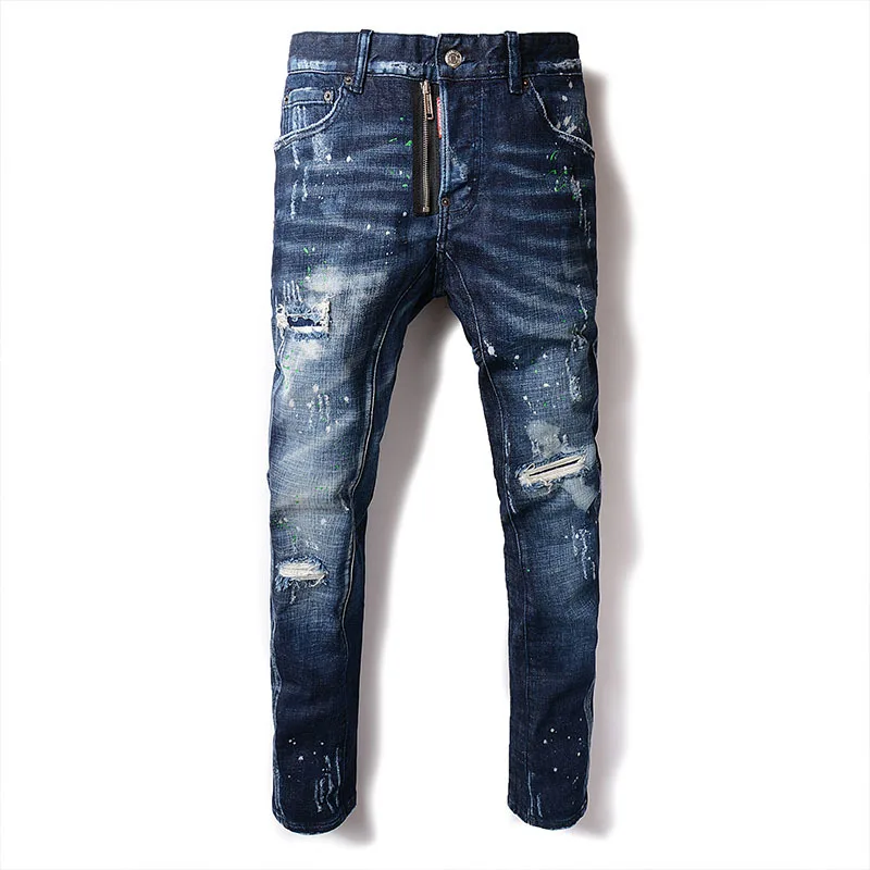 New Men's Hole Jeans Print Feet Nine Pants Skinny Jeans Men Streetwear Ripped Jeans for Men Hip Hop Blue Men Clothes 2018 Denim
New Men's Hole Jeans Print Feet Nine Pants Skinny Jeans Men Streetwear Ripped Jeans for Men Hip Hop Blue Men Clothes 2018 Denim
