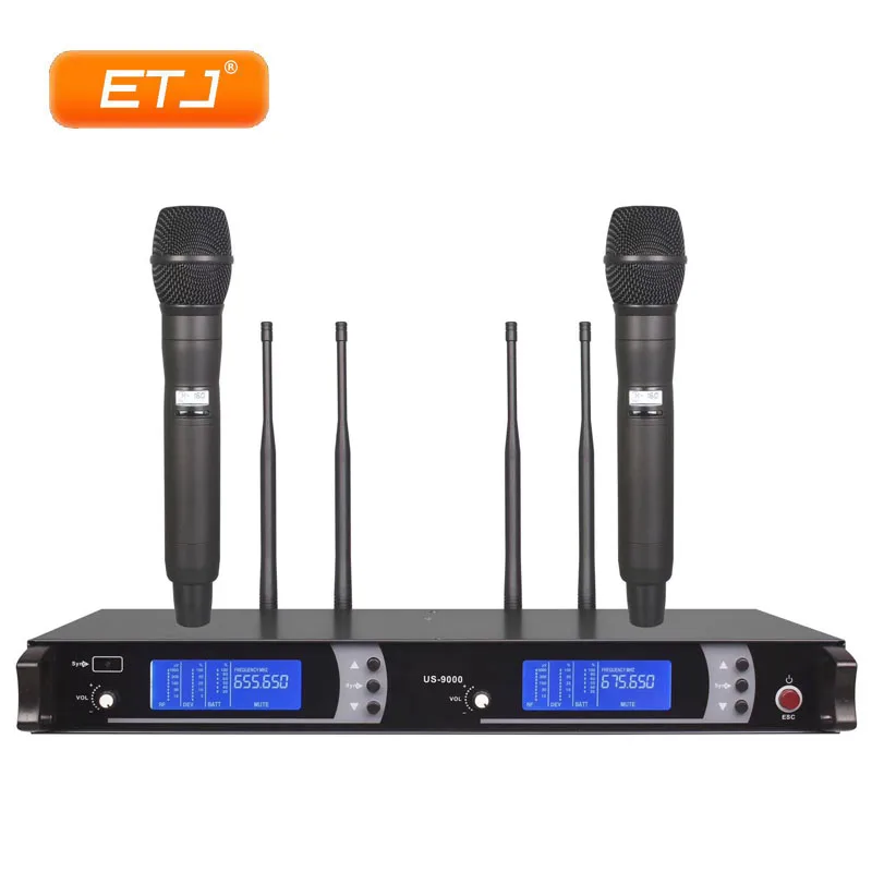 True Diversity Professional Stage UHF Wireless Microphone 2 Handheld Transmitter Karaoke Microphone US-9000
True Diversity Professional Stage UHF Wireless Microphone 2 Handheld Transmitter Karaoke Microphone US-9000