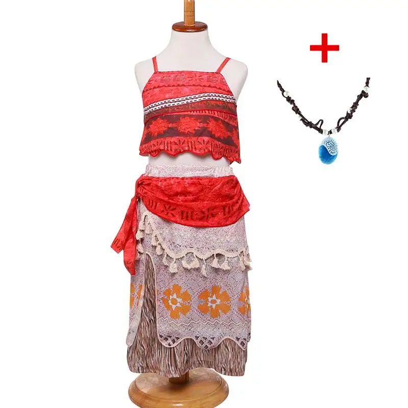 Princess Vaiana Moana Costume Dresses with Necklace for Girls Kids Party Outfit Advanture Cosplay Deluxe Moana Dress Costumes
Princess Vaiana Moana Costume Dresses with Necklace for Girls Kids Party Outfit Advanture Cosplay Deluxe Moana Dress Costumes