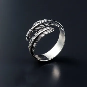 Retro High-quality 925 Sterling Silver Jewelry Thai Silver Not Allergic Personality Feathers Arrow Opening Rings SR239
Retro High-quality 925 Sterling Silver Jewelry Thai Silver Not Allergic Personality Feathers Arrow Opening Rings SR239