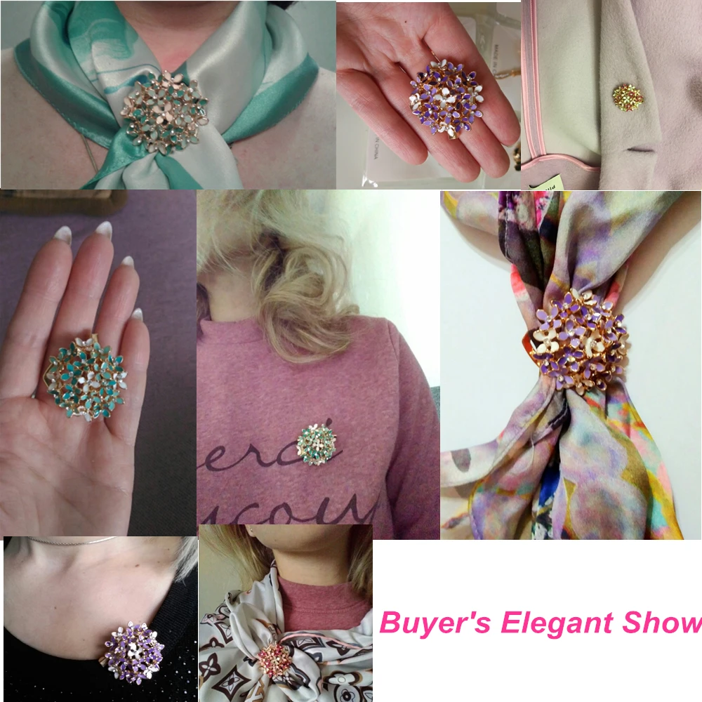 Dual Purpose Brooch & Clip Enamel Scarf Buckle