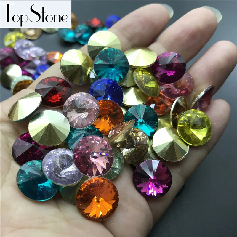 TopStone K9 Colors 100pcs 10,12,14mm Rivoli Fancy Stone pointed Back Round Crystal Resin Rhinestones For Jewelry Making
TopStone K9 Colors 100pcs 10,12,14mm Rivoli Fancy Stone pointed Back Round Crystal Resin Rhinestones For Jewelry Making