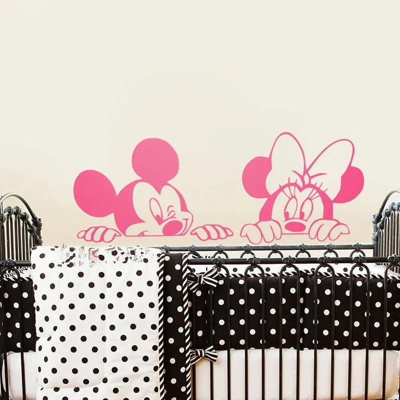 Cartoon Mickey Minnie Mouse Vinyl Wall stickers Nursery Art Decor