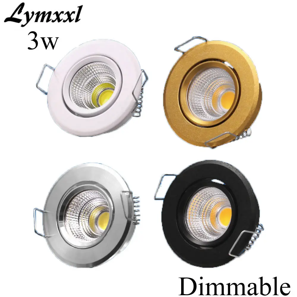 White Shell Mini Led Spotlight Dimmable 3w cob Recessed Spot Light 60angle 85-265V or 12v 24v Down with Driver | Лампы и освещение