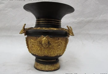 Chinese Pure Bronze Copper 24K Gold Foo Dog Lion Kylin Unicorn Vase Pot Jar Jug
Chinese Pure Bronze Copper 24K Gold Foo Dog Lion Kylin Unicorn Vase Pot Jar Jug