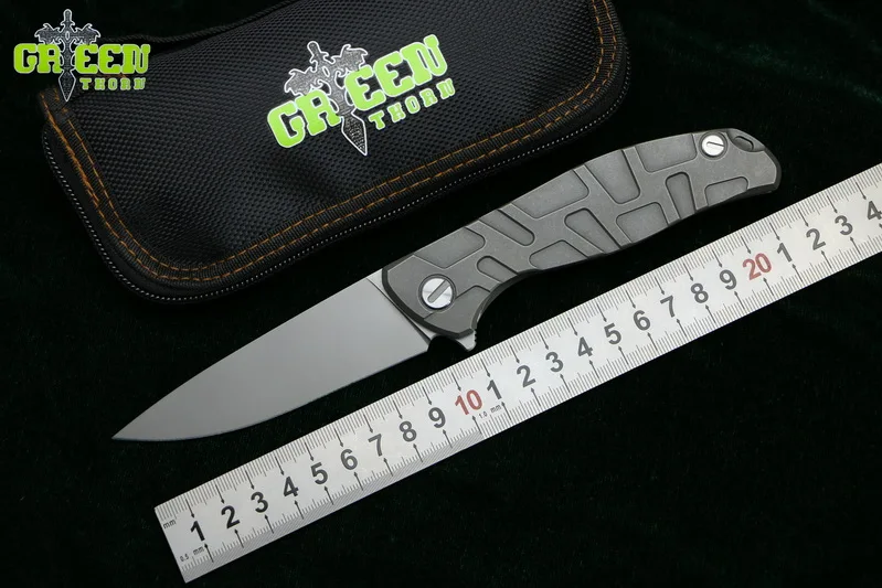 Green thorn F95 Flipper folding knife D2 blade TC4 Titanium handle outdoor camp hunting survive pocket kitchen knives EDC tool
Green thorn F95 Flipper folding knife D2 blade TC4 Titanium handle outdoor camp hunting survive pocket kitchen knives EDC tool