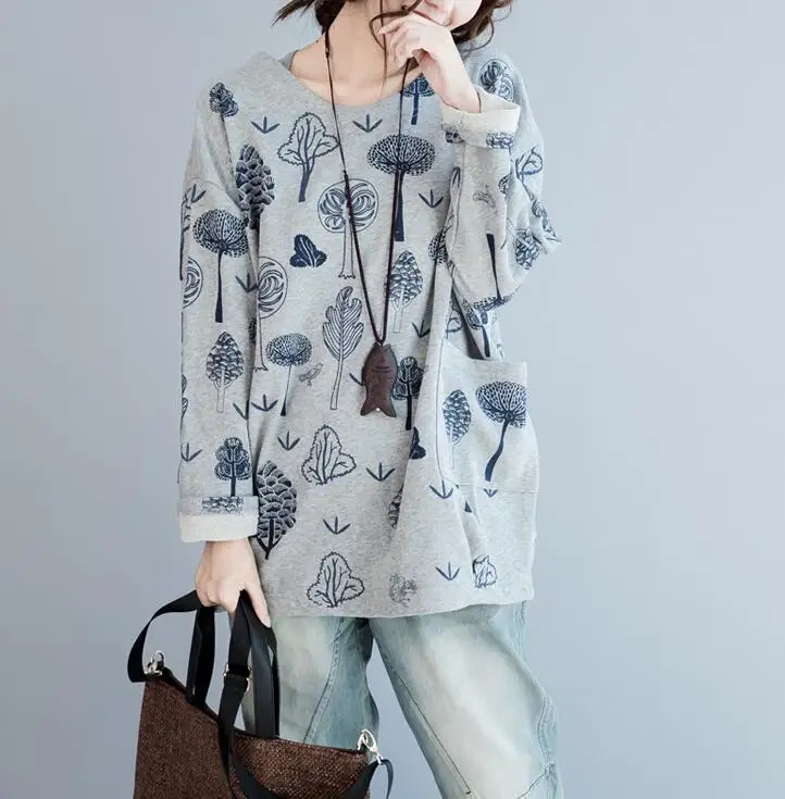 Women Autumn Winter Shirt Vintage 2018 New Big Size Loose Print Floral Long Sleeve O neck Loose Casual Women Robe
Women Autumn Winter Shirt Vintage 2018 New Big Size Loose Print Floral Long Sleeve O neck Loose Casual Women Robe
