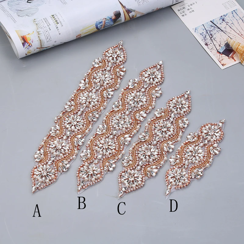 Clear Rhinestones Appliques For Wedding Dresses Belt Rose Gold Crystal Rhinestones With Pearls Sewing On Bridal Sashes
Clear Rhinestones Appliques For Wedding Dresses Belt Rose Gold Crystal Rhinestones With Pearls Sewing On Bridal Sashes