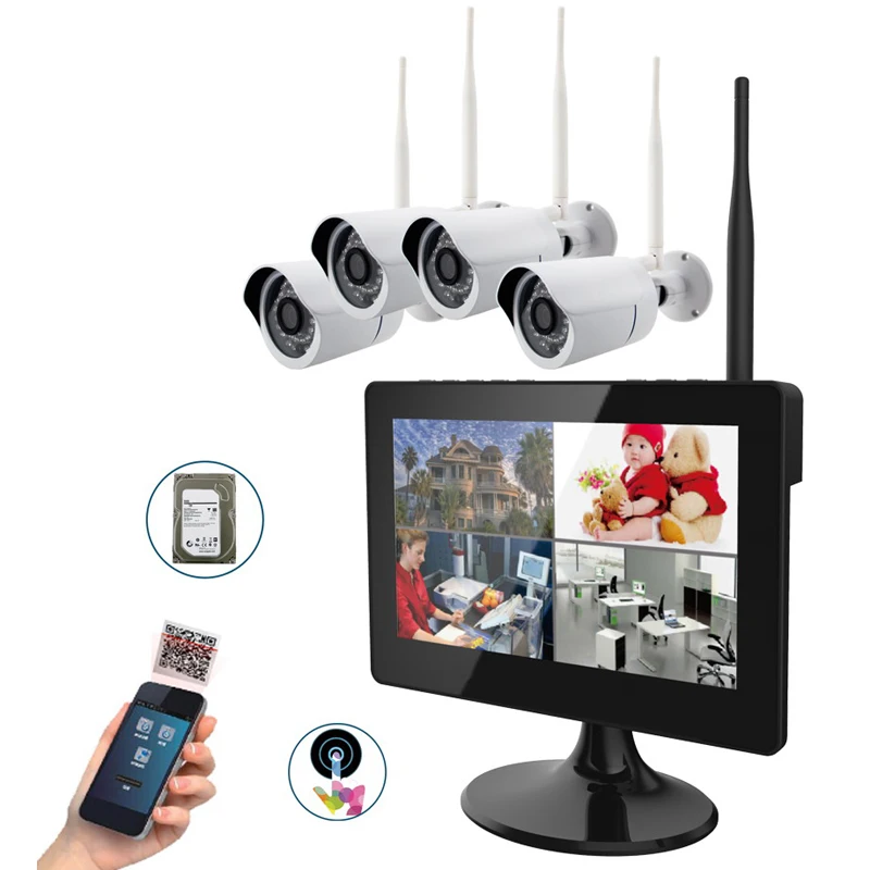 9" Touch Screen 4CH Full 720P HD Digital Wireless Home Surveillance IR Systems Built-In HDD Slot & 4x 720P Camera 2.4Ghz
9" Touch Screen 4CH Full 720P HD Digital Wireless Home Surveillance IR Systems Built-In HDD Slot & 4x 720P Camera 2.4Ghz