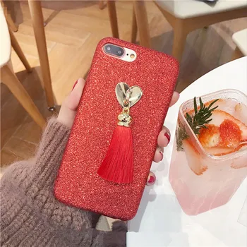 Fashion Red Flash powder Luxury love Tassels Pendant Back Case Cover Phone Case For IphoneX XS MAX XR 8 7 6 Plus Soft TPU Shell
Fashion Red Flash powder Luxury love Tassels Pendant Back Case Cover Phone Case For IphoneX XS MAX XR 8 7 6 Plus Soft TPU Shell